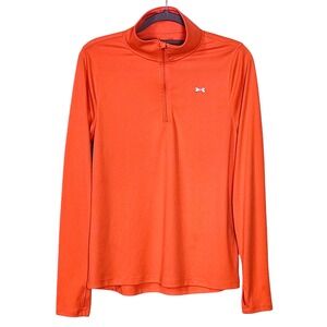 Under Armour HeatGear Long Sleeve 1/4‎ Zip Pullover Running Top Womens Large